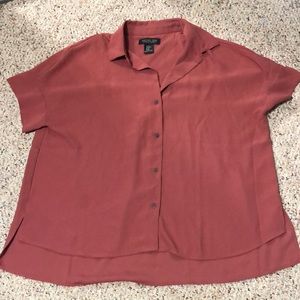 Rachel Zoe mauve button up shirt